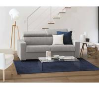 Talamo Italia - Canapé fixe 3 places Julia, Canapé en tissu rembourré, Appuie-tête réglables et accoudoirs standards, 100% Made in Italy, 220x95h85 cm, Gris