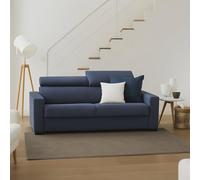 Talamo Italia - Canapé lit 2 places Agrippina, canapé à ouverture pivotante, appuis-tête réglables et accoudoirs standards, 100% Made in Italy, 200x95h85 cm, Bleu