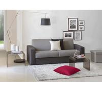 Talamo Italia - Canapé lit 2 places Alexis, Canapé à ouverture pivotante en tissu rembourré, Accoudoirs standards, 100% Made in Italy, 200x95h90 cm, Gris et Anthracite