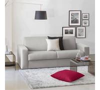 Talamo Italia - Canapé lit 3 places Aliana, Canapé de salon avec ouverture pivotante en tissu rembourré, Accoudoirs standards, 100% Made in Italy, 220x95h90 cm, Gris