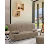 Talamo Italia - Canapé lit 3 Places Allegra, Canapé avec Ouverture Chariot en Tissu rembourré, Coussins Inclus, 100% Made in Italy, Cm 165x90h85, Taupe