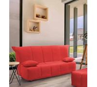 Talamo Italia - Canapé lit 3 Places Allegra, Canapé avec Ouverture Trolley en Tissu rembourré, Coussins Inclus, 100% Made in Italy, 165x90h85 cm, Rouge