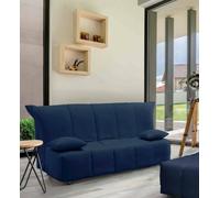Talamo Italia - Canapé lit 3 Places Allegra, Canapé de Salon avec Ouverture Chariot en Tissu rembourré, Coussins Inclus, 100% Made in Italy, 165x90h85 cm, Bleu
