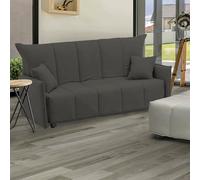 Talamo Italia - Canapé lit 3 places Allyson, Canapé avec ouverture trolley en tissu rembourré, Accoudoirs standards, 100% Made in Italy, 190x90h85 cm, Gris