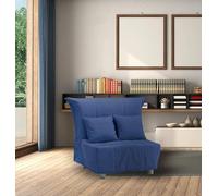 Talamo Italia - Fauteuil Alma, Canapé simple, Fauteuil de salon avec ouverture chariot en tissu rembourré, Coussins inclus, 100% Made in Italy, 85x90h85 cm, Bleu