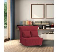 Talamo Italia - Fauteuil Alma, Canapé Simple, Fauteuil de Salon ouvrant sur Chariot en Tissu rembourré, Coussins Inclus, 100% Made in Italy, 85x90h85 cm, Rouge