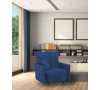 Talamo Italia - Fauteuil Almerinda, Canapé Simple, Fauteuil de Salon ouvrant sur Chariot, Accoudoirs Standards, 100% Made in Italy, 110x90h85 cm, Bleu