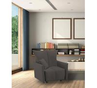Talamo Italia - Fauteuil Almerinda, Canapé simple, Fauteuil de salon ouvrant sur chariot, Accoudoirs standards, 100% Made in Italy, 110x90h85 cm, Gris