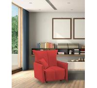 Talamo Italia - Fauteuil Almerinda, Canapé Simple, Fauteuil de Salon ouvrant sur Chariot, Accoudoirs Standards, 100% Made in Italy, 110x90h85 cm, Rouge
