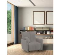 Talamo Italia - Fauteuil Almerinda, Canapé Simple, Fauteuil de Salon ouvrant sur Chariot, Accoudoirs Standards, 100% Made in Italy, 110x90h85 cm, Gris