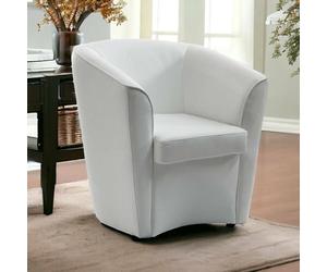 Talamo Italia - Fauteuil Annaluna, Fauteuil de salon, 100% Made in Italy, Fauteuil relaxant en simili cuir, 70x60h74 cm, Blanc