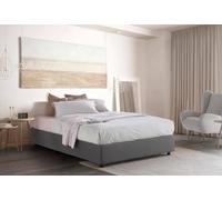 Talamo Italia - Lit double Adele, Lit coffre en tissu, Ouverture frontale, Matelas 140x190 cm inclus, 100% Made in Italy, Gris