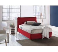 Talamo Italia - Lit double Agata, Lit coffre avec revêtement en tissu, 100% Made in Italy, Ouverture frontale, avec matelas 120x200 cm inclus, Rouge