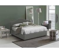 Talamo Italia - Lit double Angiolina, Lit coffre avec revêtement en tissu, 100% Made in Italy, Ouverture frontale, adapté pour matelas 160x190 cm, Gris