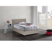 Talamo Italia - Lit double Ascenza, lit coffre avec revêtement en simili cuir, 100% Made in Italy, ouverture frontale, avec matelas 120x190 cm inclus, gris tourterelle