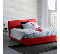 Talamo Italia - Lit double Betty, Lit coffre avec revêtement en tissu, 100% Made in Italy, Ouverture frontale, adapté pour matelas 160x190 cm, Rouge