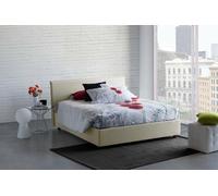 Talamo Italia - Lit double Betty, Lit coffre avec revêtement en tissu, 100% Made in Italy, Ouverture frontale, adapté pour matelas 160x190 cm, Beige