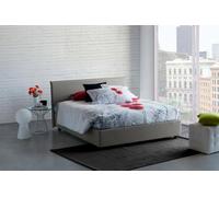 Talamo Italia - Lit double Bibiana, Lit coffre avec revêtement en tissu, 100% Made in Italy, Ouverture frontale, avec matelas 160x190 cm inclus, Gris