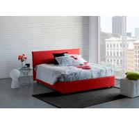 Talamo Italia - Lit double Bonella, Lit coffre avec revêtement en tissu, 100% Made in Italy, Ouverture frontale, adapté pour matelas 160x200 cm, Rouge