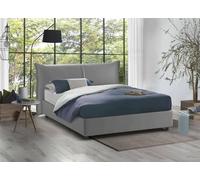 Talamo Italia - Lit double Brunetta, Lit coffre avec revêtement en tissu, 100% Made in Italy, Ouverture frontale, adapté pour matelas 160x190 cm, Gris