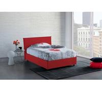 Talamo Italia - Lit double Chicca, Lit coffre avec revêtement en tissu, 100% Made in Italy, Ouverture frontale, avec matelas 120x200 cm inclus, Rouge