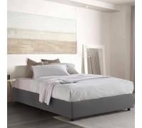 Talamo Italia - Lit double Chloe, Lit coffre en tissu, Ouverture frontale, adapté pour matelas 140x200 cm, 100% Made in Italy, Gris