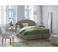 Talamo Italia - Lit double Colomba, lit coffre avec revêtement en simili cuir, 100% Made in Italy, ouverture frontale, avec matelas 120x190 cm inclus, gris tourterelle