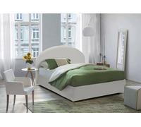 Talamo Italia - Lit double Conny, Lit coffre avec revêtement en simili cuir, 100% Made in Italy, Ouverture frontale, adapté pour matelas 160x190 cm, Blanc