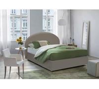 Talamo Italia - Lit double Conny, Lit coffre avec revêtement en simili cuir, 100% Made in Italy, Ouverture frontale, adapté pour matelas 160x190 cm, Taupe