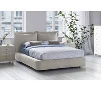 Talamo Italia - Lit double Cornelia, Lit coffre avec revêtement en tissu, 100% Made in Italy, Ouverture frontale, adapté pour matelas 160x190 cm, Beige