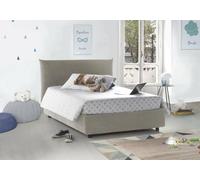 Talamo Italia - Lit Double Creta, lit Coffre avec revêtement en Tissu, 100% Made in Italy, Ouverture Frontale, avec Matelas 120x190 cm Inclus, Beige