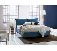 Talamo Italia - Lit double Deborah, Lit coffre avec revêtement en tissu, 100% Made in Italy, Ouverture frontale, adapté pour matelas 160x190 cm, Bleu