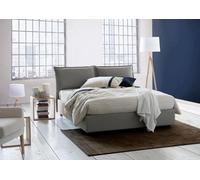 Talamo Italia - Lit double Denise, Lit coffre avec revêtement en tissu, 100% Made in Italy, Ouverture frontale, avec matelas 160x190 cm inclus, Gris
