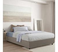 Talamo Italia - Lit double Elena, Lit coffre en éco-cuir, Ouverture frontale, Avec matelas 140x190 cm inclus, 100% Made in Italy, Tourterelle Gris