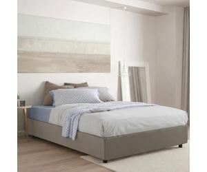 Talamo Italia - Lit double Elena, Lit coffre en éco-cuir, Ouverture frontale, Avec matelas 140x190 cm inclus, 100% Made in Italy, Tourterelle Gris