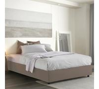 Talamo Italia - Lit double Elisa, Lit coffre avec revêtement en tissu, 100% Made in Italy, Ouverture frontale, adapté pour matelas 160x190 cm, Taupe