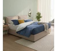 Talamo Italia - Lit double Fatima, lit coffre en éco-cuir, ouverture frontale, matelas 140x200 cm inclus, 100% Made in Italy, Gris tourterelle
