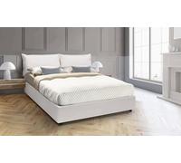 Talamo Italia - Lit double Lisa, Lit coffre avec revêtement en simili cuir, 100% Made in Italy, Ouverture frontale, adapté pour matelas 160x200 cm, Blanc