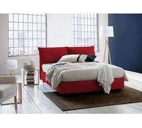 Talamo Italia - Lit double Maddalena, Lit coffre en tissu, Ouverture frontale, adapté pour matelas 140x200 cm, 100% Made in Italy, Rouge