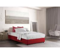 Talamo Italia - Lit double Rebecca, Lit coffre avec revêtement en tissu, 100% Made in Italy, Ouverture frontale, avec matelas 120x200 cm inclus, Rouge