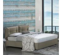 Talamo Italia - Lit double Rita, Lit coffre avec revêtement en tissu, 100% Made in Italy, Ouverture frontale, avec matelas 160x190 cm inclus, Taupe