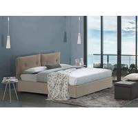 Talamo Italia - Lit double Stefania, Lit coffre avec revêtement en simili cuir, 100% Made in Italy, Ouverture frontale, adapté pour matelas 160x200 cm, gris tourterelle