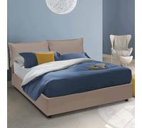 Talamo Italia - Lit double Veronica, Lit coffre avec revêtement en simili cuir, 100% Made in Italy, Ouverture frontale, adapté pour matelas 160x190 cm, gris tourterelle