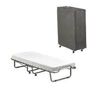 Talamo Italia - Lit Pliant Clizia, lit de Camp Peu encombrant avec sommier à 15 Lattes, Housse de Protection Incluse, 100% Made in Italy, 80x200h40 cm, Matelas Inclus