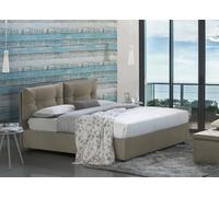 Talamo Italia - Lit queen size Angelica, lit coffre avec revêtement en tissu, 100% Made in Italy, ouverture frontale, avec matelas 120x190 cm inclus, gris tourterelle