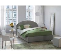Talamo Italia - Lit queen size Concetta, Lit coffre avec revêtement en tissu, 100% Made in Italy, Ouverture frontale, adapté pour matelas 120x190 cm, Gris