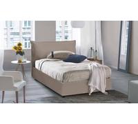 Talamo Italia - Lit queen size Letizia, lit coffre avec revêtement en simili cuir, 100% Made in Italy, ouverture frontale, avec matelas 120x200 cm inclus, gris tourterelle