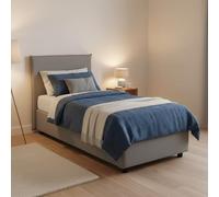 Talamo Italia - Lit simple Bruna, Lit coffre avec revêtement en tissu, 100% Made in Italy, Ouverture frontale, adapté pour matelas 80x190 cm, Gris
