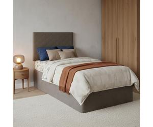 Talamo Italia - Lit simple Cleofe, Tête de lit en similicuir avec base orthopédique et cantonnière, 100% Made in Italy, adapté pour lit simple, pour matelas 80x190 cm, Tourterelle
