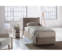 Talamo Italia - Lit simple Penelope, Lit coffre avec revêtement en tissu, 100% Made in Italy, Ouverture frontale, avec matelas 90x190 cm inclus, Taupe